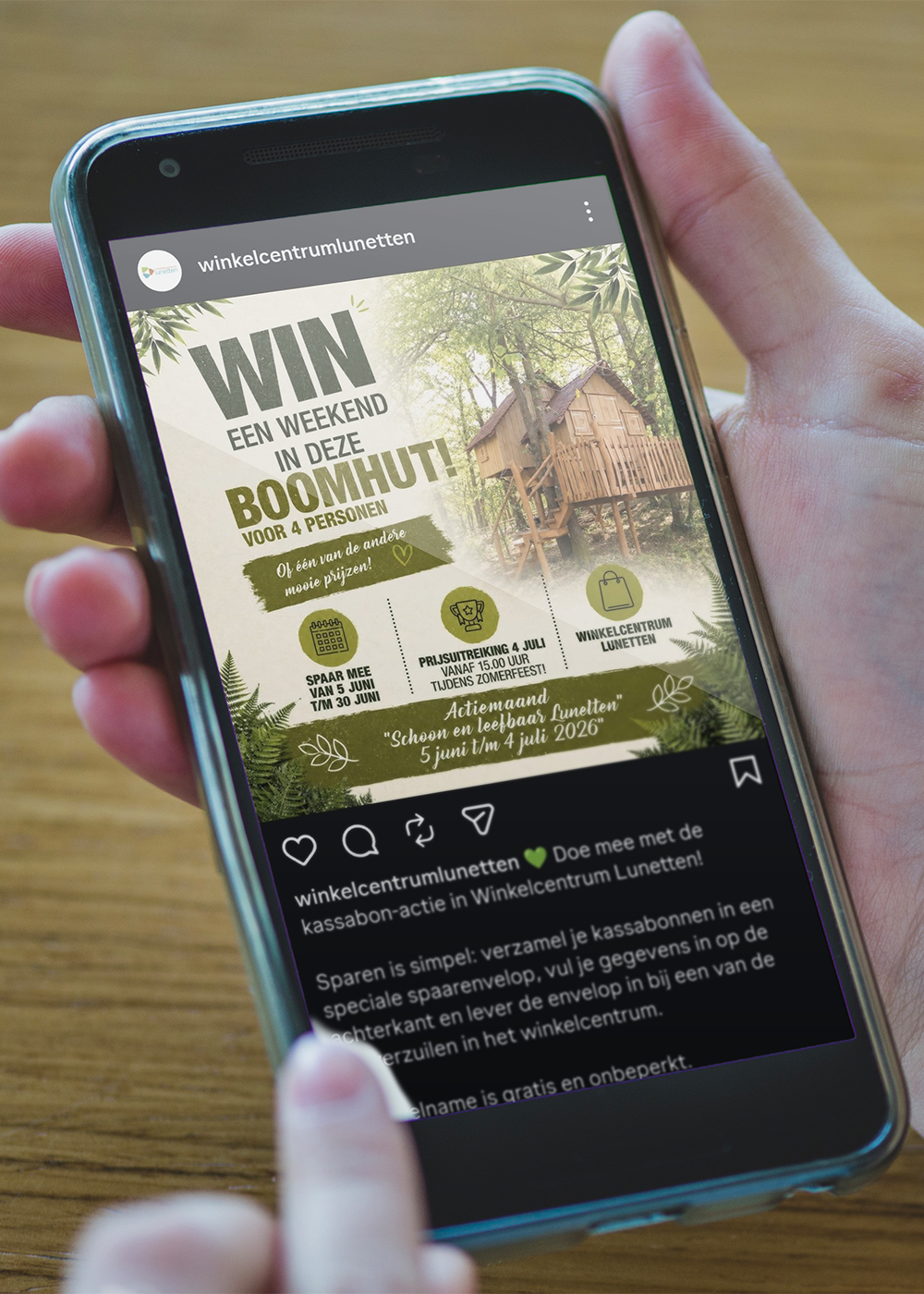 Social media post Groene Spaaractie
